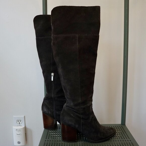 Steve Madden Saudy Suede Over-the-Knee Boots Size 8 - Dark Grey - Picture 1 of 11